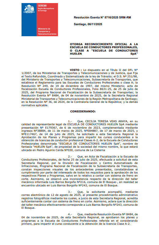 Resolución Exenta A2